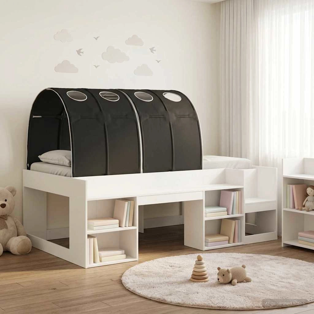 Letto con Tunnel 3 pz Bianco e Nero Legno ingegnerizzato 3423622