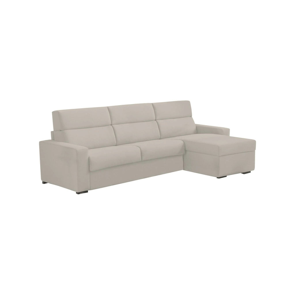 Vigonovo, Divano Fisso con Penisola Sfoderabile Made in Italy, 280x160 cm Beige