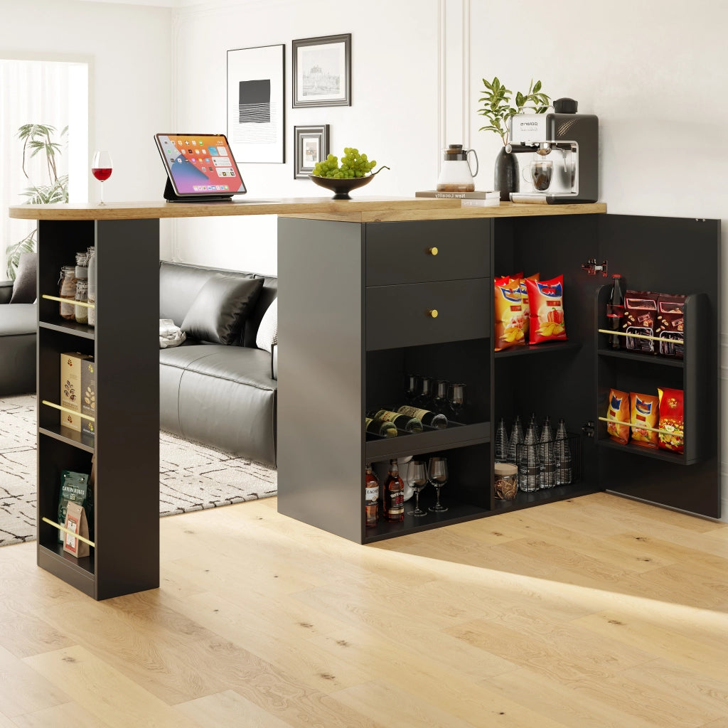 ARMADIO MODULARE L 105x39x102 cm Nero in MDF con 4 cassetti
