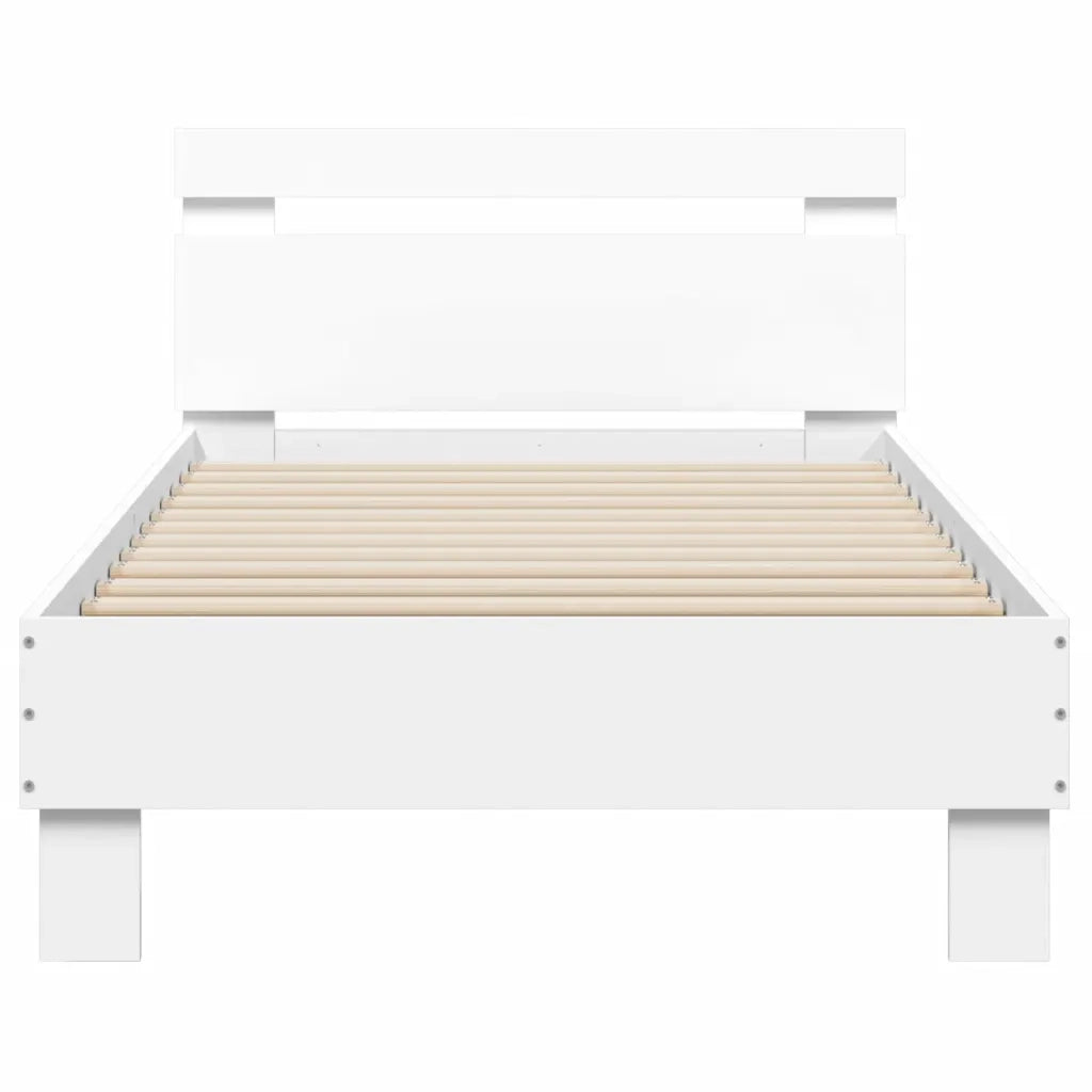 Giroletto con Testiera Bianco 75x190 cm in Legno Multistrato 838568
