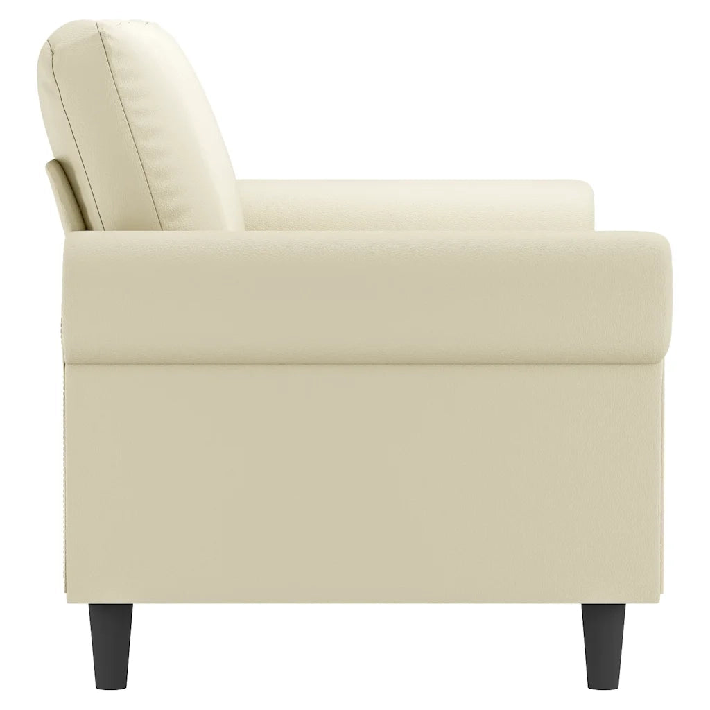Divano a 2 Posti Crema 140 cm in Similpelle 359505