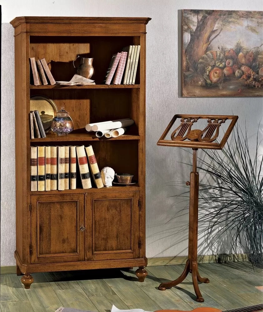 Libreria classica 2 porte 2 ripiani legno grezzo 100x40x194 (1519) - Mobili 2G