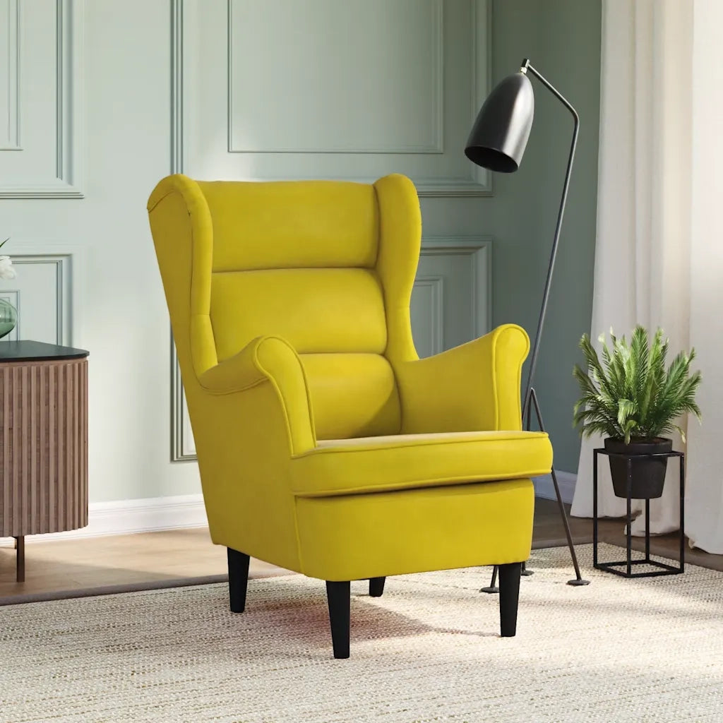 Poltrona | Sedia Relax Giallo Senape in Velluto