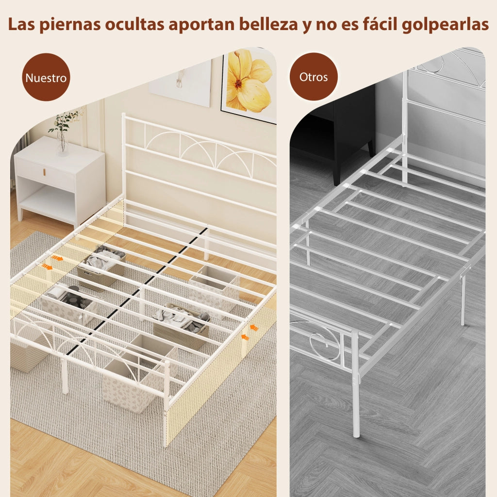 Letto contenitore con testiera in metallo ¨C Minimal ¨C Grigio 160x200 cm