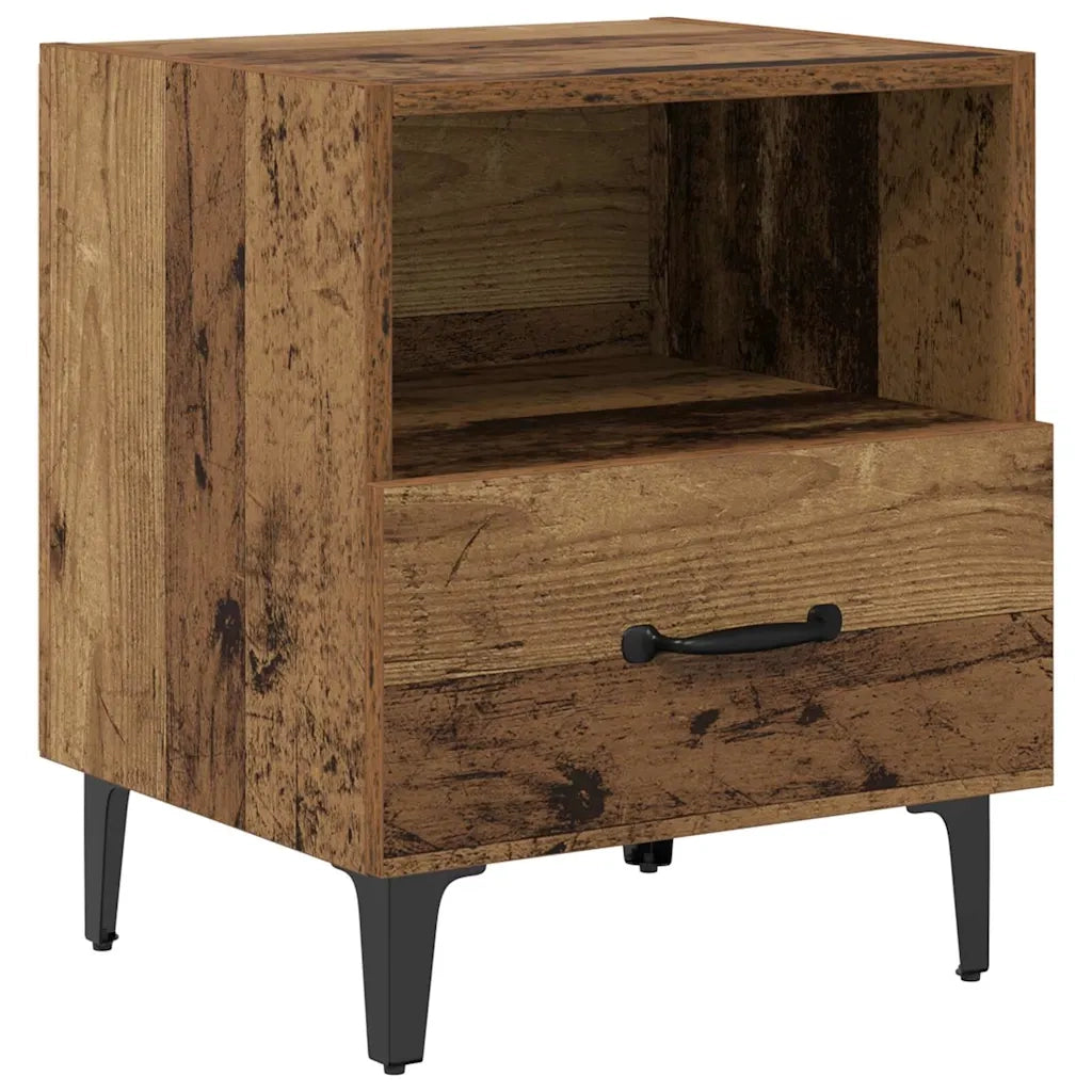 Set di 2 Comodini | Armadio da Notte | Mobiletto da notte Legno vecchio 40 x 35 x 47,5 cm