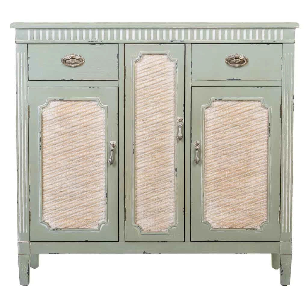 Mobile da ingresso in legno verde 95x36x88h