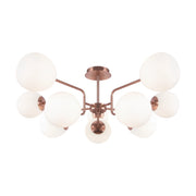 Lampadario Maytoni Erich rame 10 luci sfere bianche