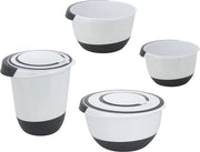 Set di contenitori in plastica a 4 pezzi con fondo e coperchio antiscivolo e resistente alla lavastoviglie