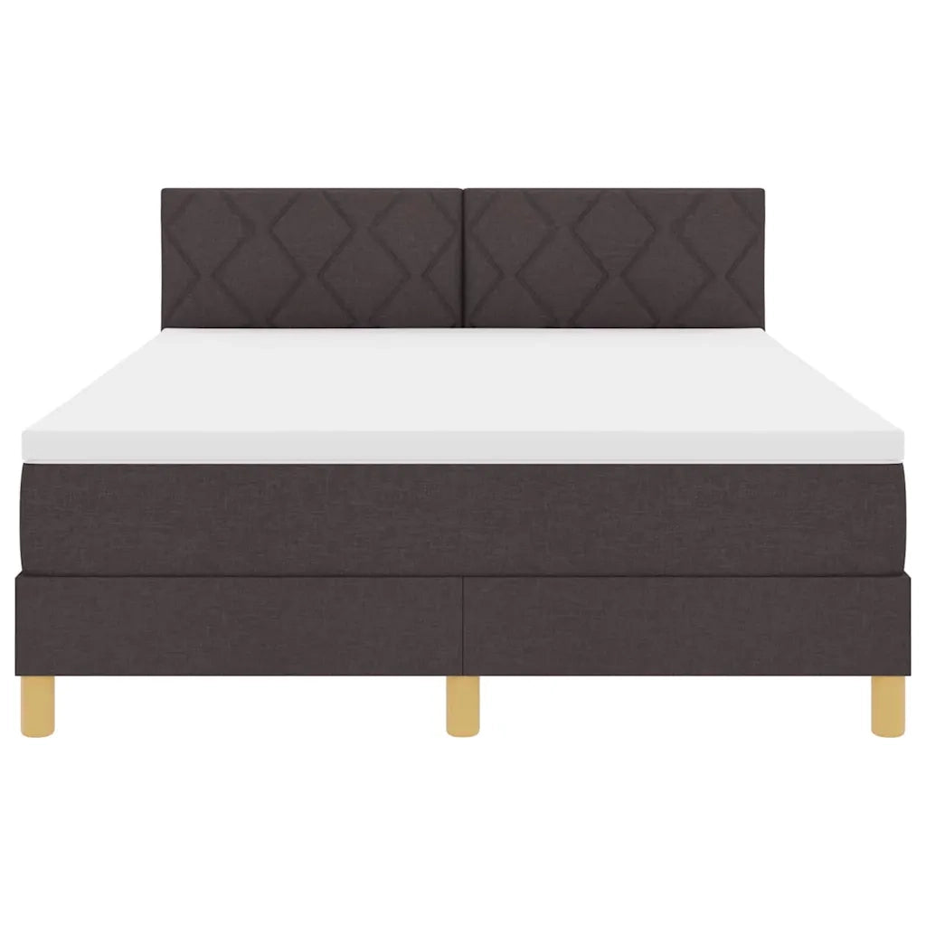 Letto a molle con materasso Marrone Scuro 140 x 200 cm Tessuto 3339003