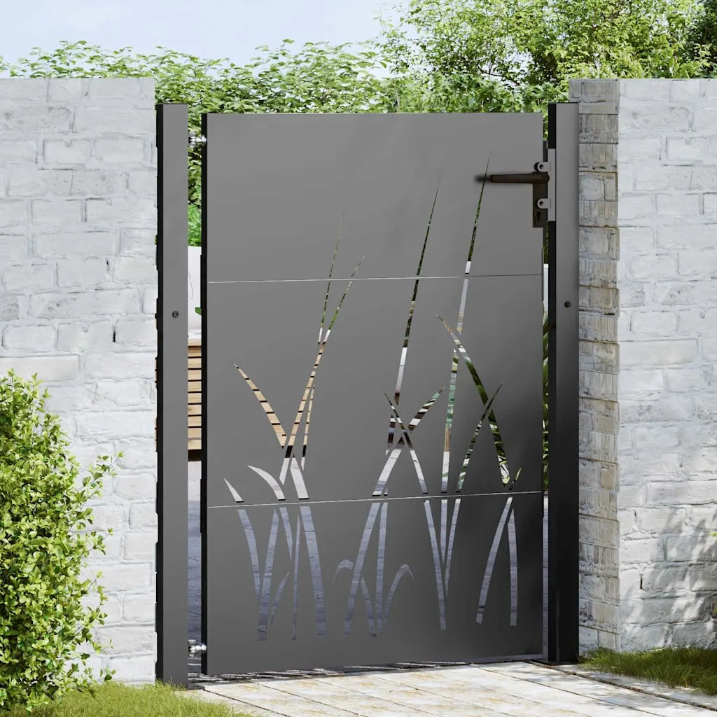 Cancello da giardino con blocco Nero 110 x 130 cm CFW5828068