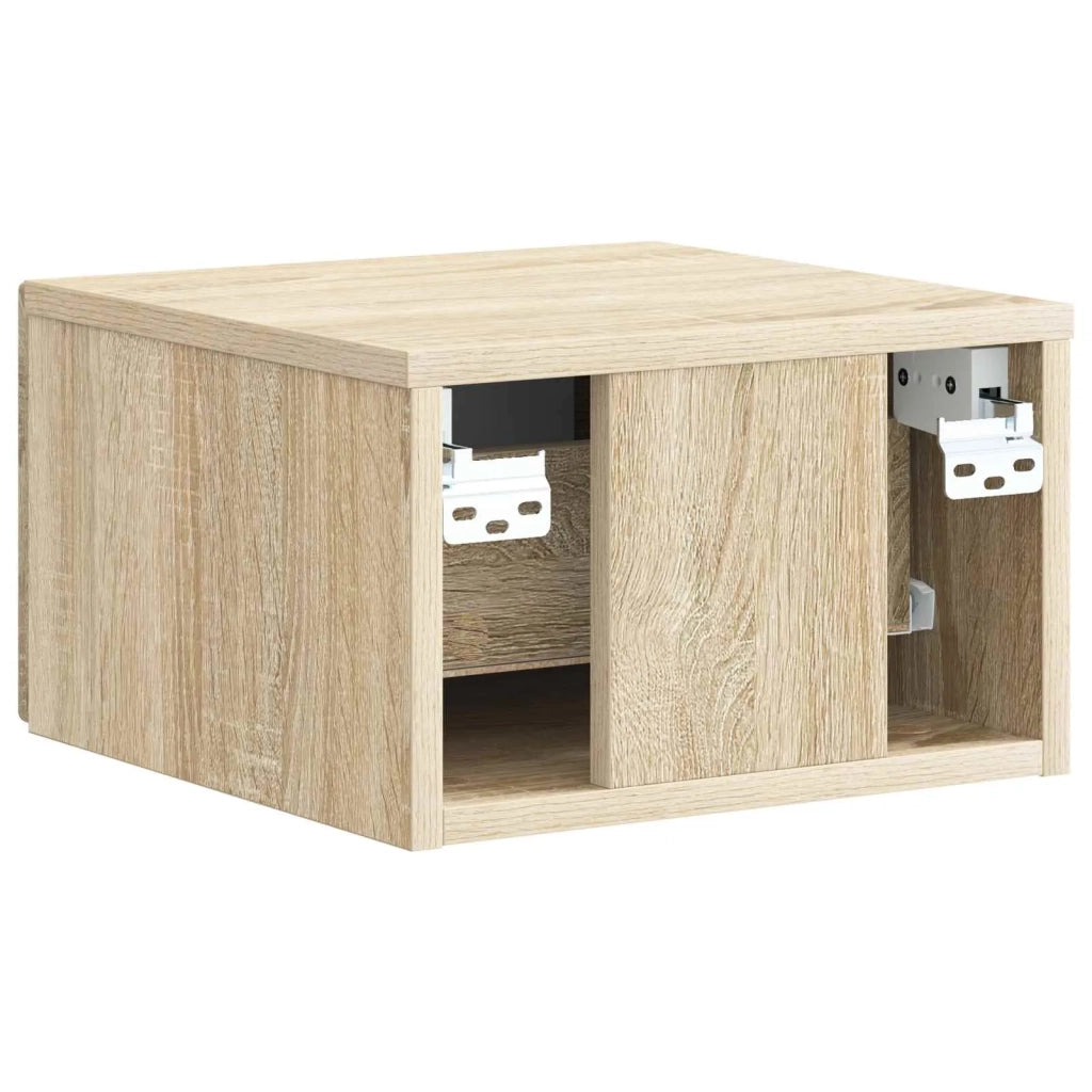 Set di 2 Comodini | Armadio da Notte | Mobiletto da notte a muro Rovere Sonoma 33 x 34,5 x 20 cm