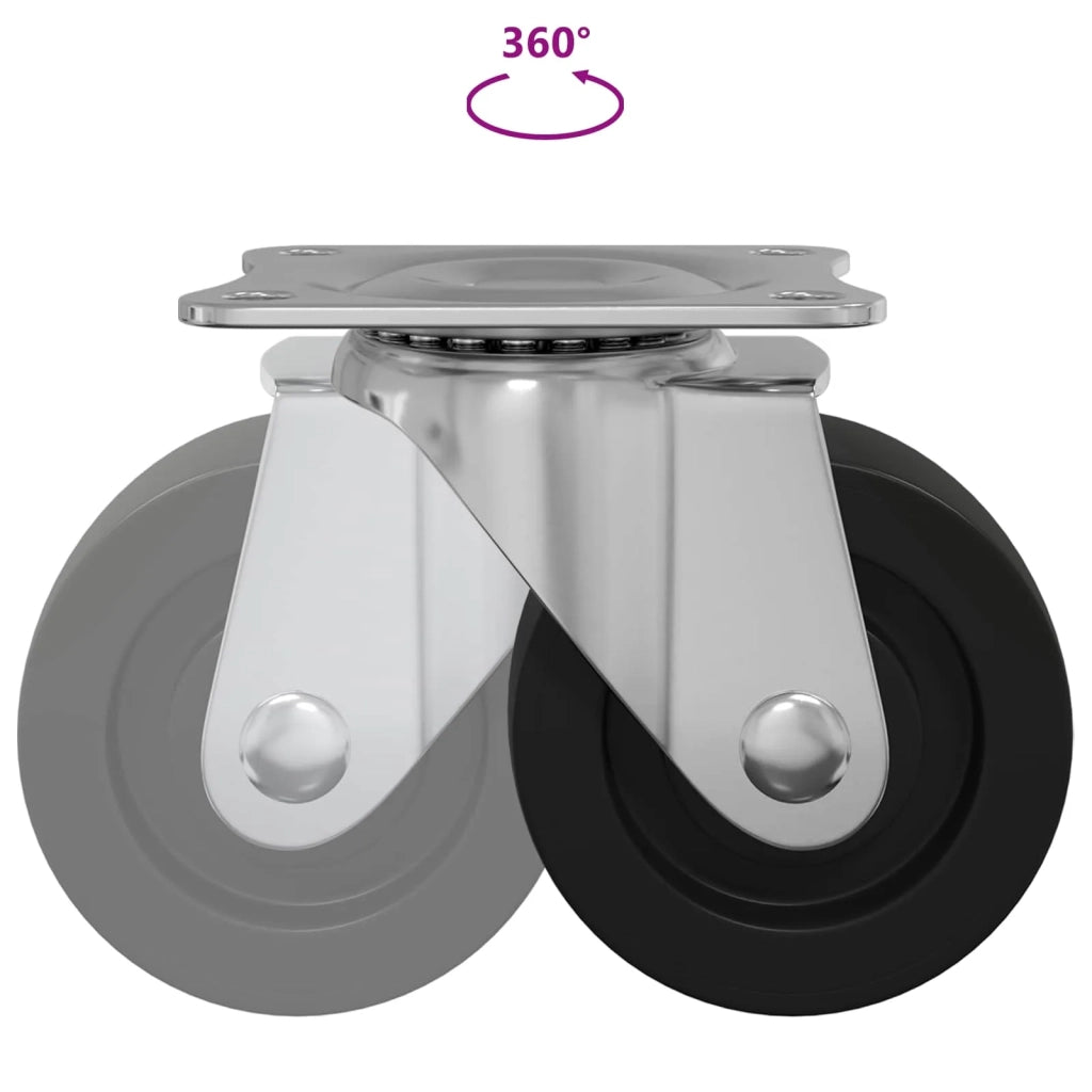 Rullo girevole 2 pcs Argento 60 x 60 x 50 mm Ferro e nylon 864762