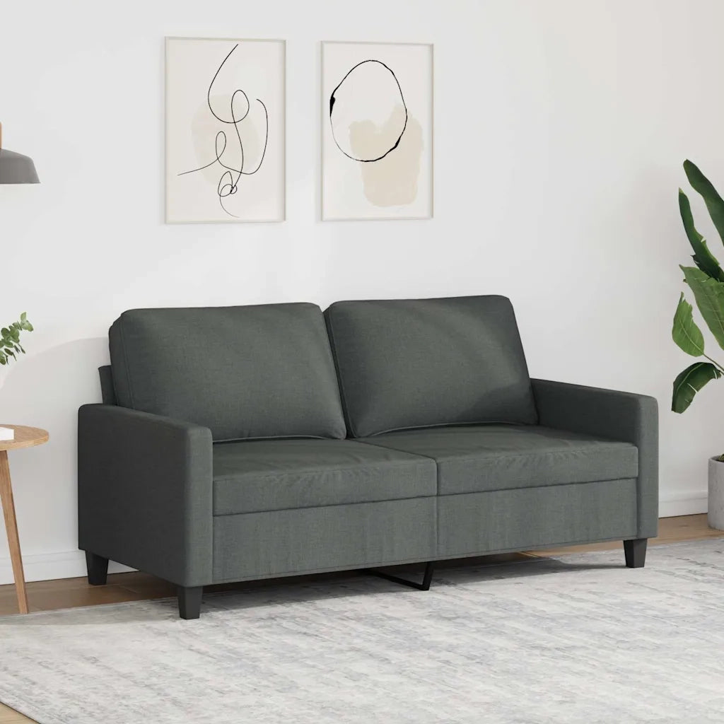 Divano a 2 Posti Grigio Scuro 140 cm in Tessuto 359164