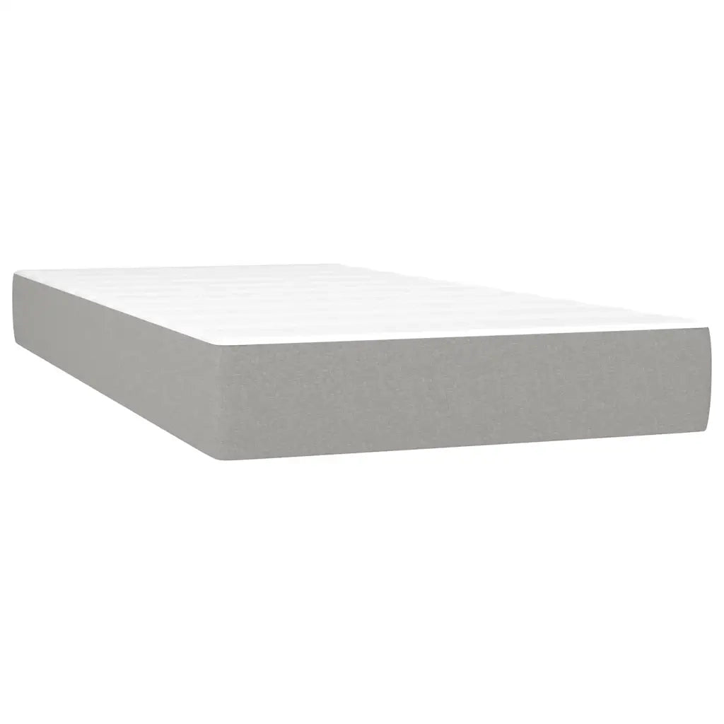 Letto a Molle Materasso e LED Grigio Chiaro 120x190 cm Tessuto