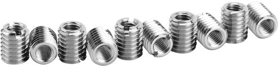 Inserti a filo 10 pezzi - M5 filo interno/M8 filo esterno - Chiavi a cricchetto - Acciaio inox - Kit di riparazione a cricchetto - Prestazioni elevate - Componente di inserimento a cricchetto