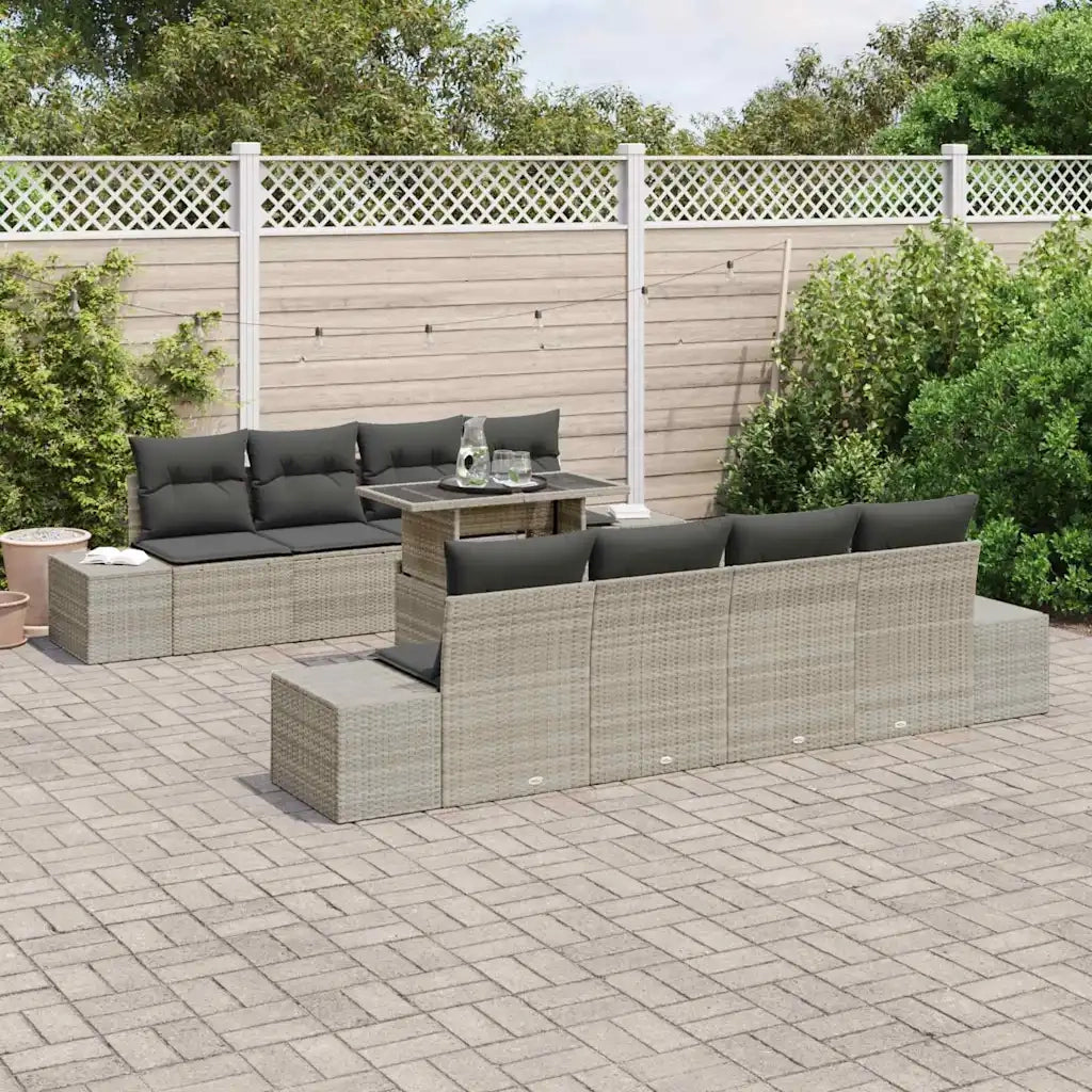 Set Divano da Giardino 9 pcs Grigio chiaro e grigio scuro 3357885