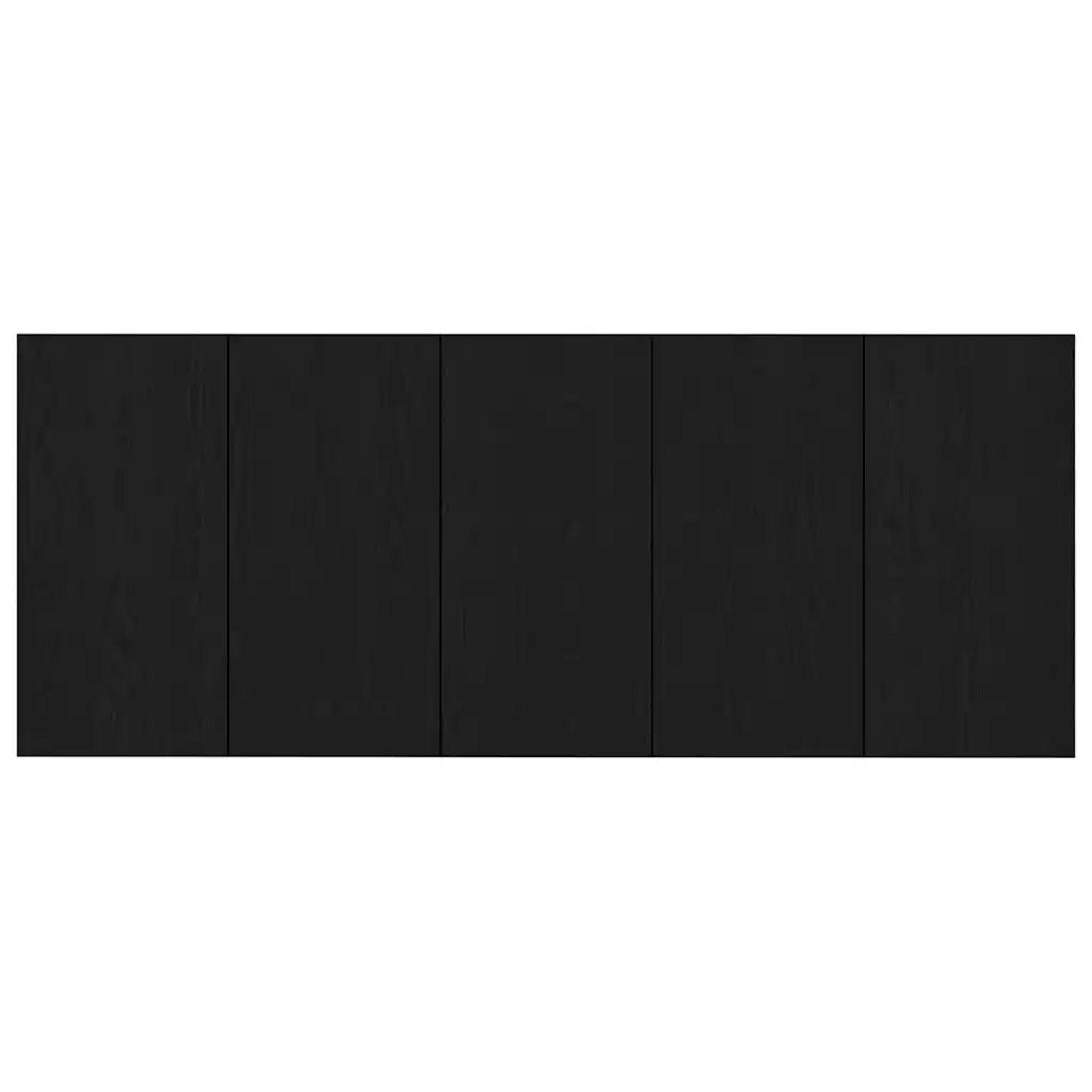 Testiera | Testata con Comodino 3 pcs Rovere Nero Legno multistrato