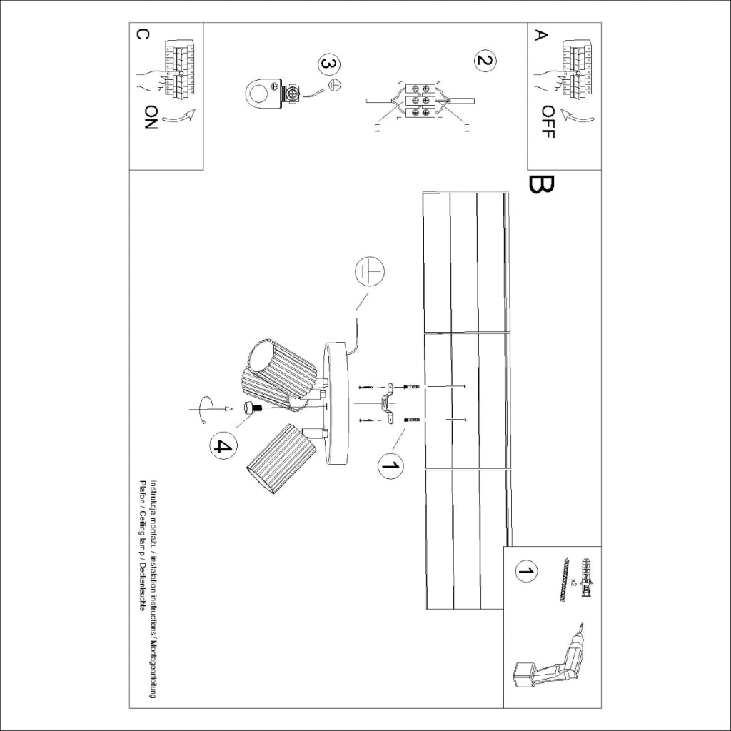 Lampada da soffitto KARBON 3P bianco