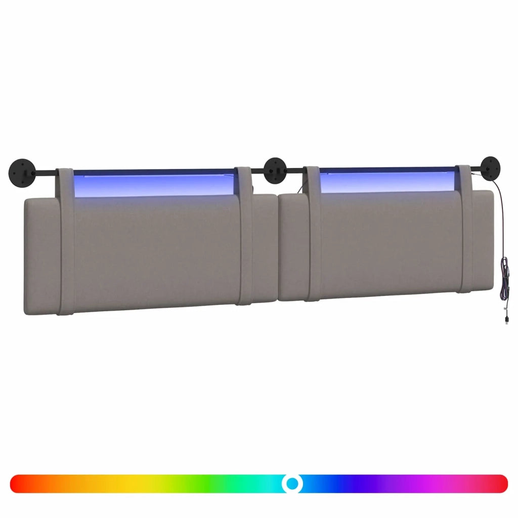 Testiera sospesa Con luce LED Tortora Tessuto 3424033