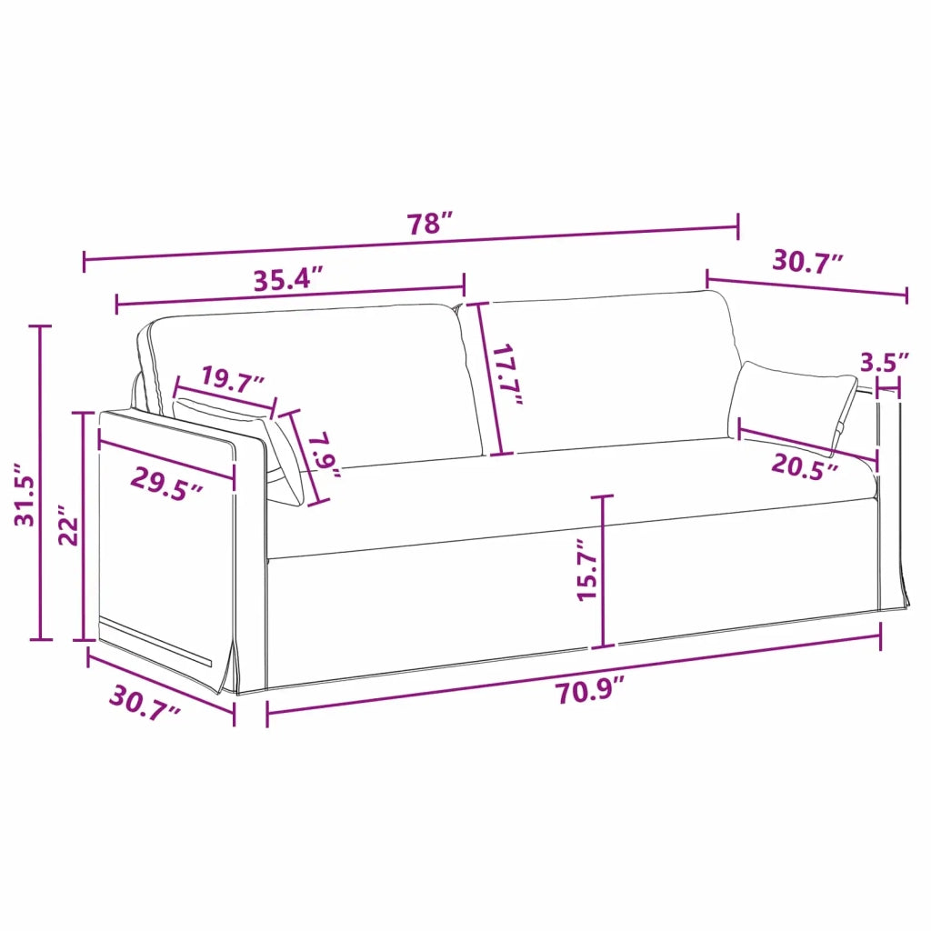 Divano Grigio scuro 198 x 78 x 80 cm Tessuto 42024370