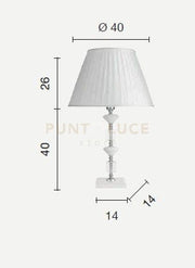 LUME GRANDE GALA 1 LUCI ATTACCO E14 CRISTALLO E CROMO H.40+26CM