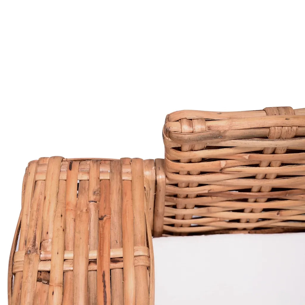 Divano a 3 Posti in Rattan Naturale 244419