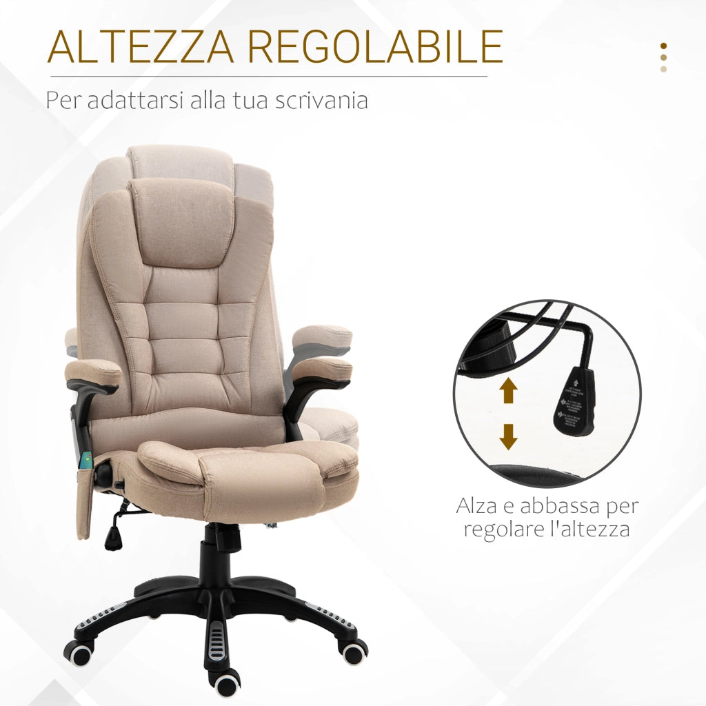 Poltrona Massaggiante Elettrica Reclinabile ¨C Minimal ¨C Beige