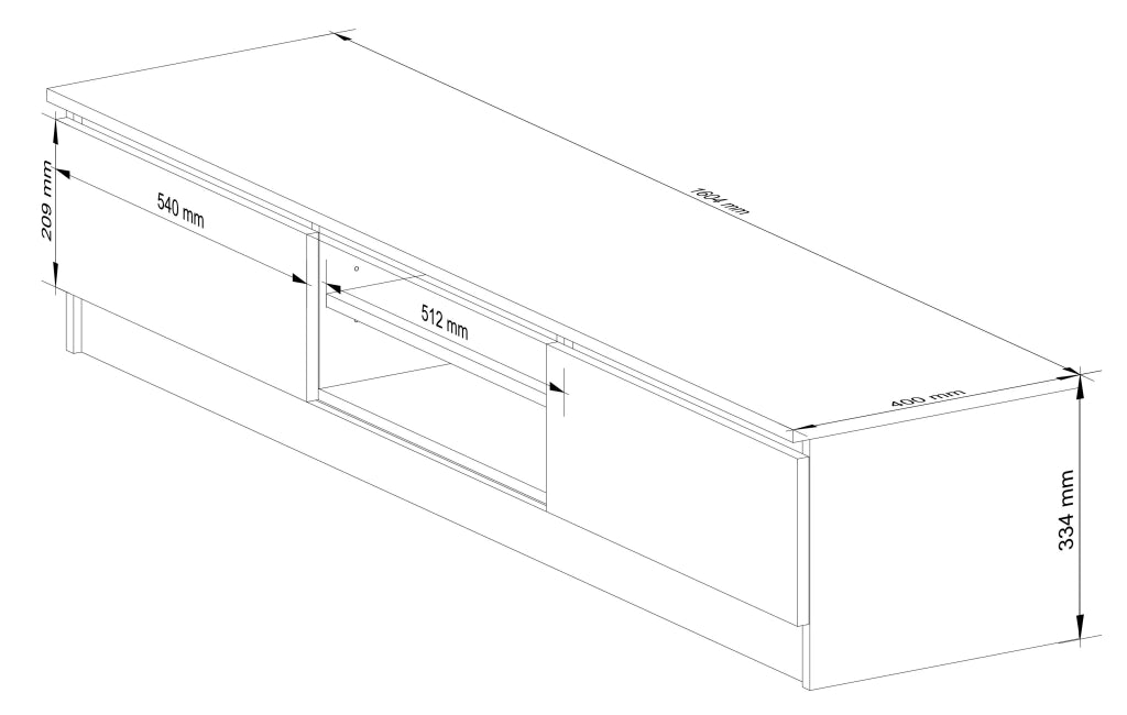 Mobile TV AKORD Bianco 160 cm 2 ante 160x40x33 cm
