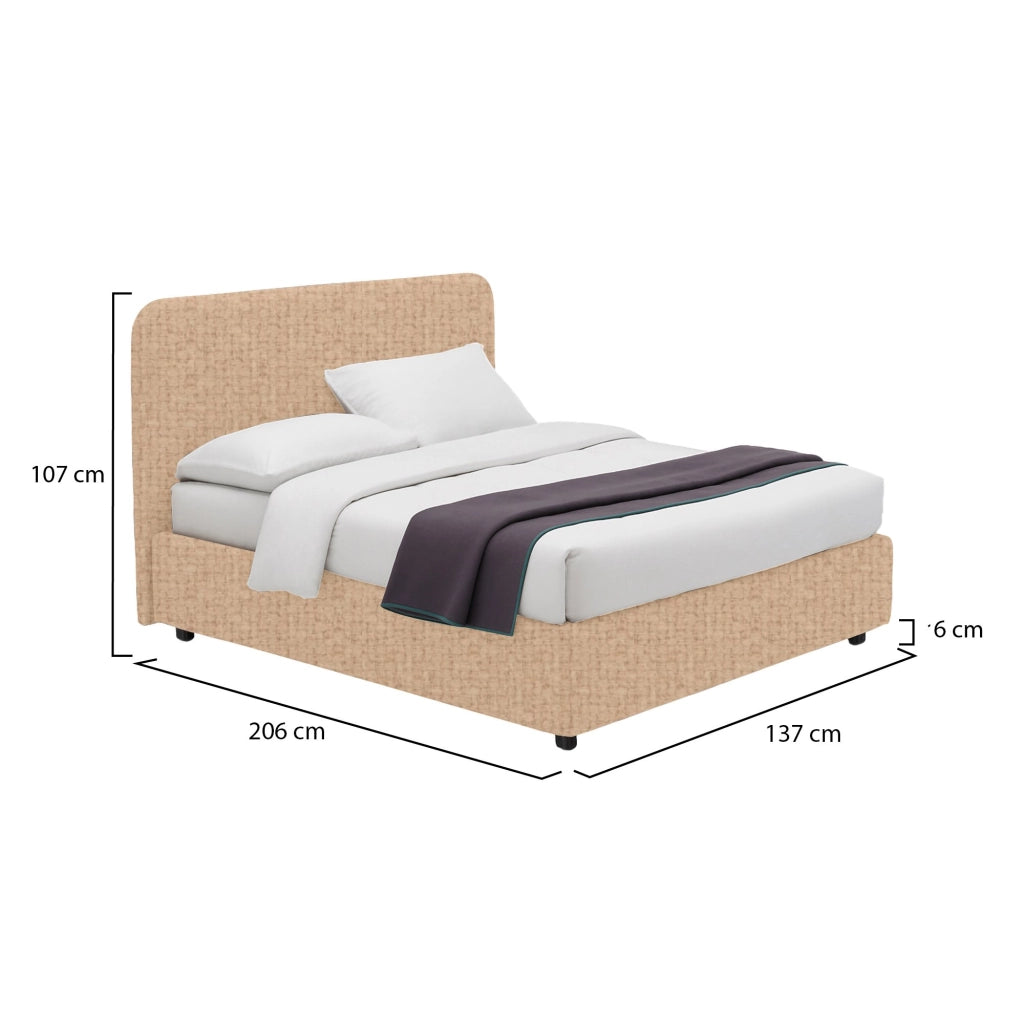 Telford, Letto Piazza e Mezza Sfoderabile Made in Italy, Beige