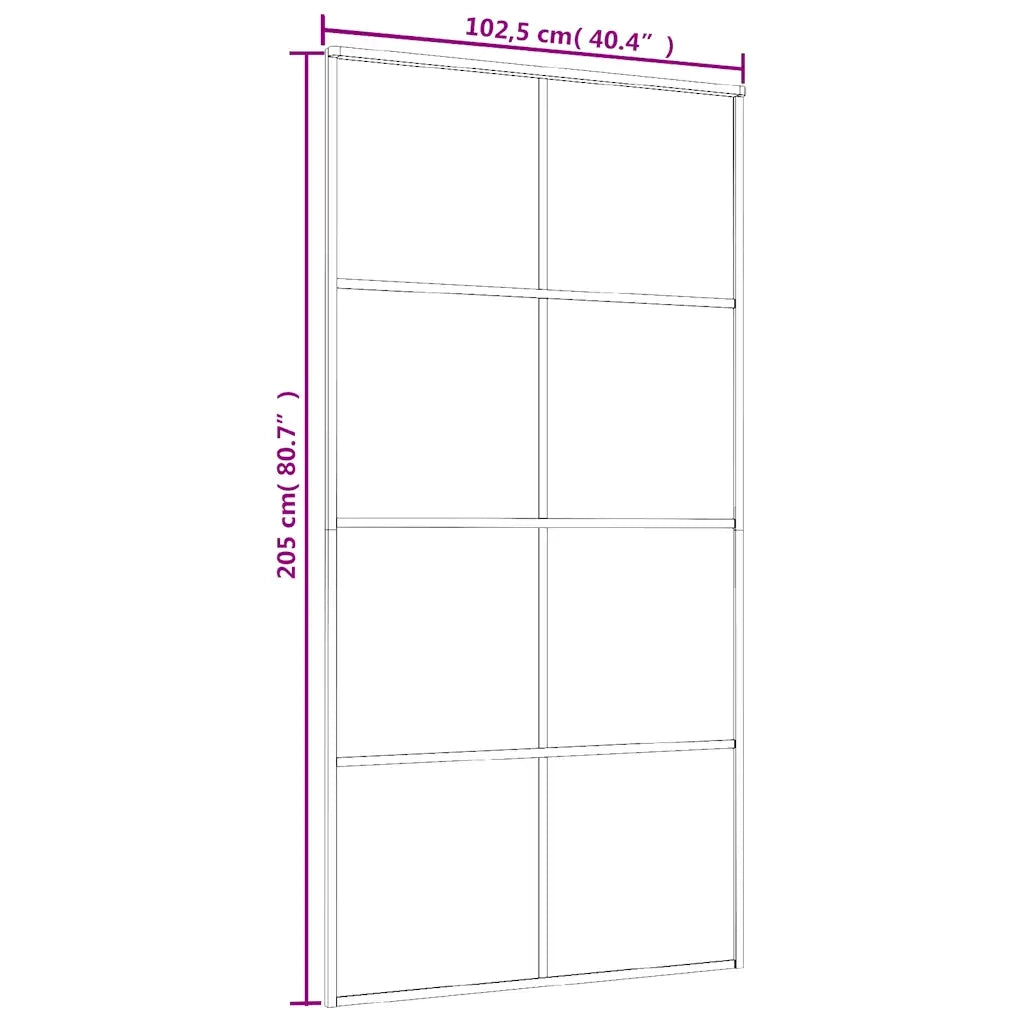 Porta Scorrevole in Vetro ESG e Alluminio 102,5x205 cm Bianca 151676