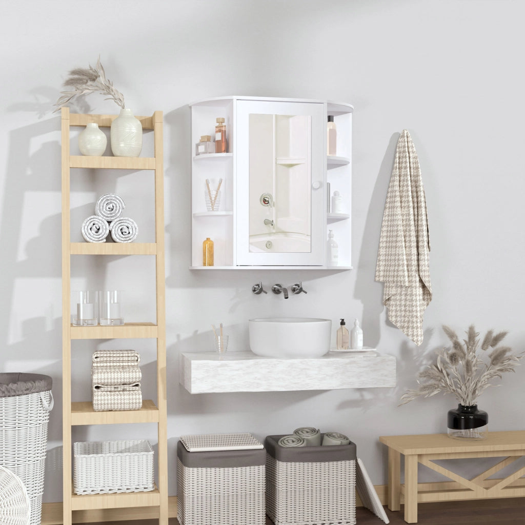 Armadio da bagno con specchio ¨C Zephmum ¨C Bianco 66x17x63 cm