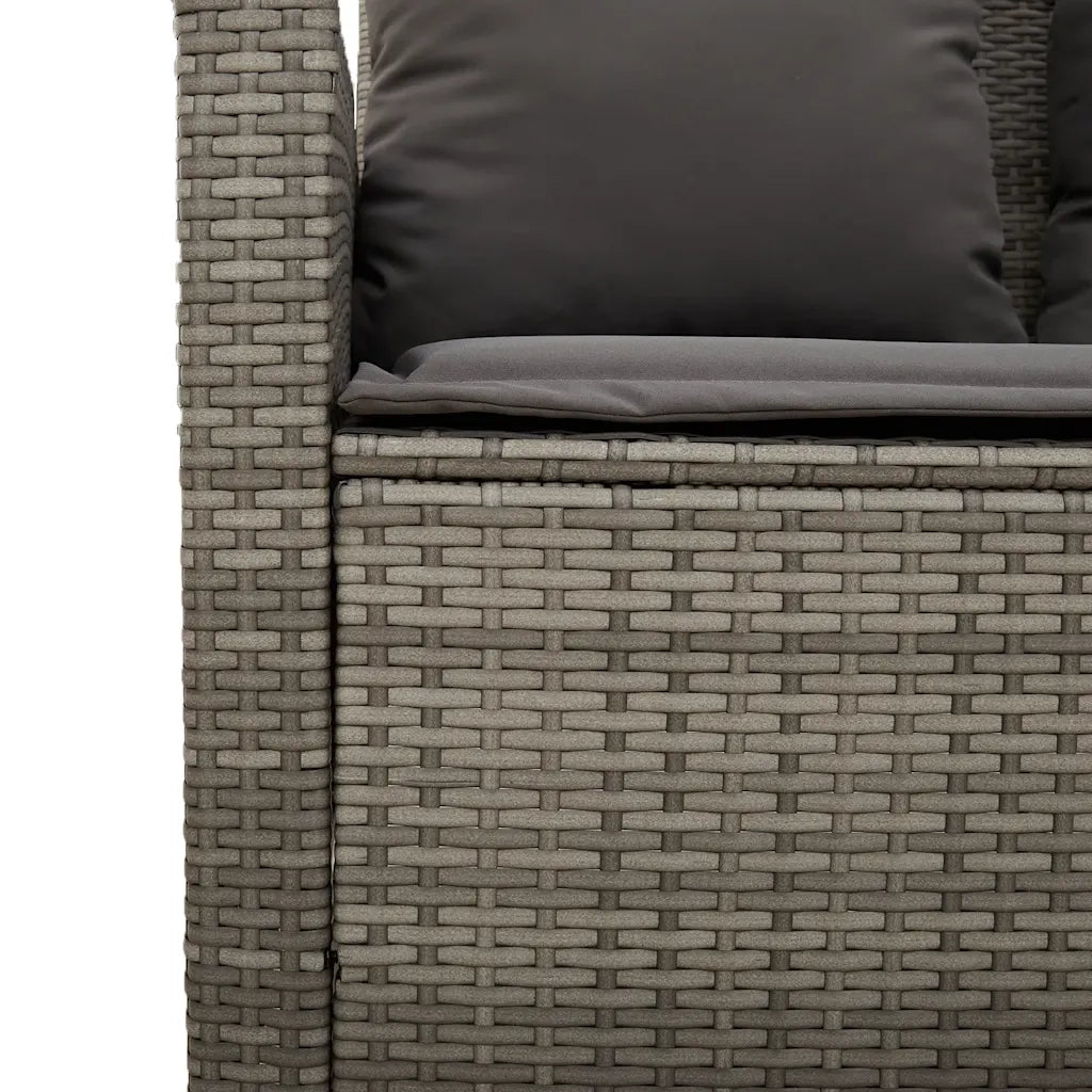 Set Divano da Giardino 6 pz con Cuscini Grigio in Polyrattan 3324579