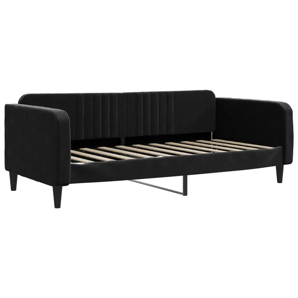 Divano letto | Sof¨¤ letto | Letto singolo Estraibile con Cassetti Nero 90x190 cm in Velluto