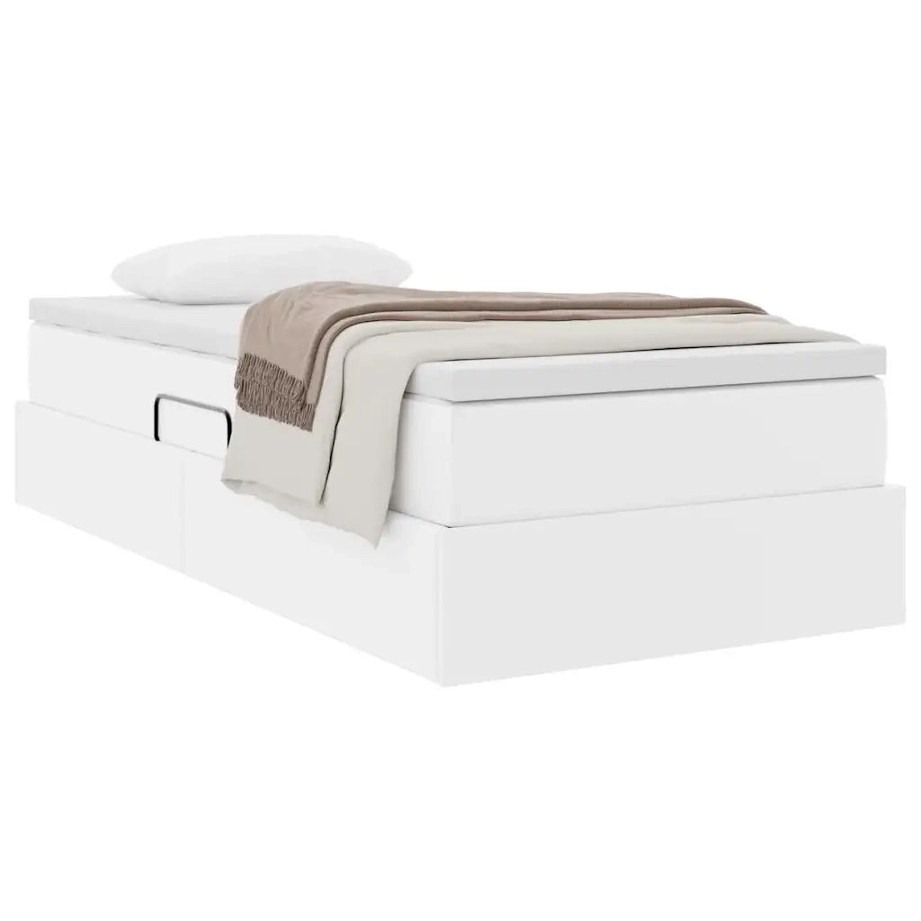 Letto con contenitore e materasso Bianco 90 x 200 cm