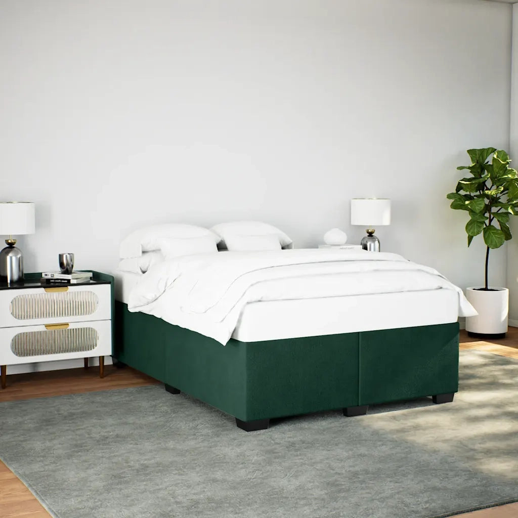 Giroletto senza Materasso Verde Scuro 160x200 cm in Velluto 3284646