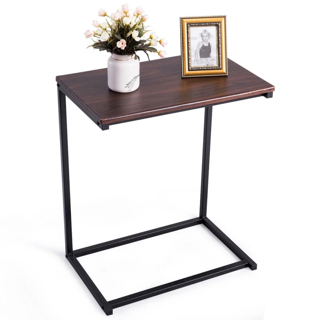 Tavolino laterale a U 55 x 35 x 65 cm con seduta ergonomica stile contemporaneo realizzato in MDF color naturale 20_0020741