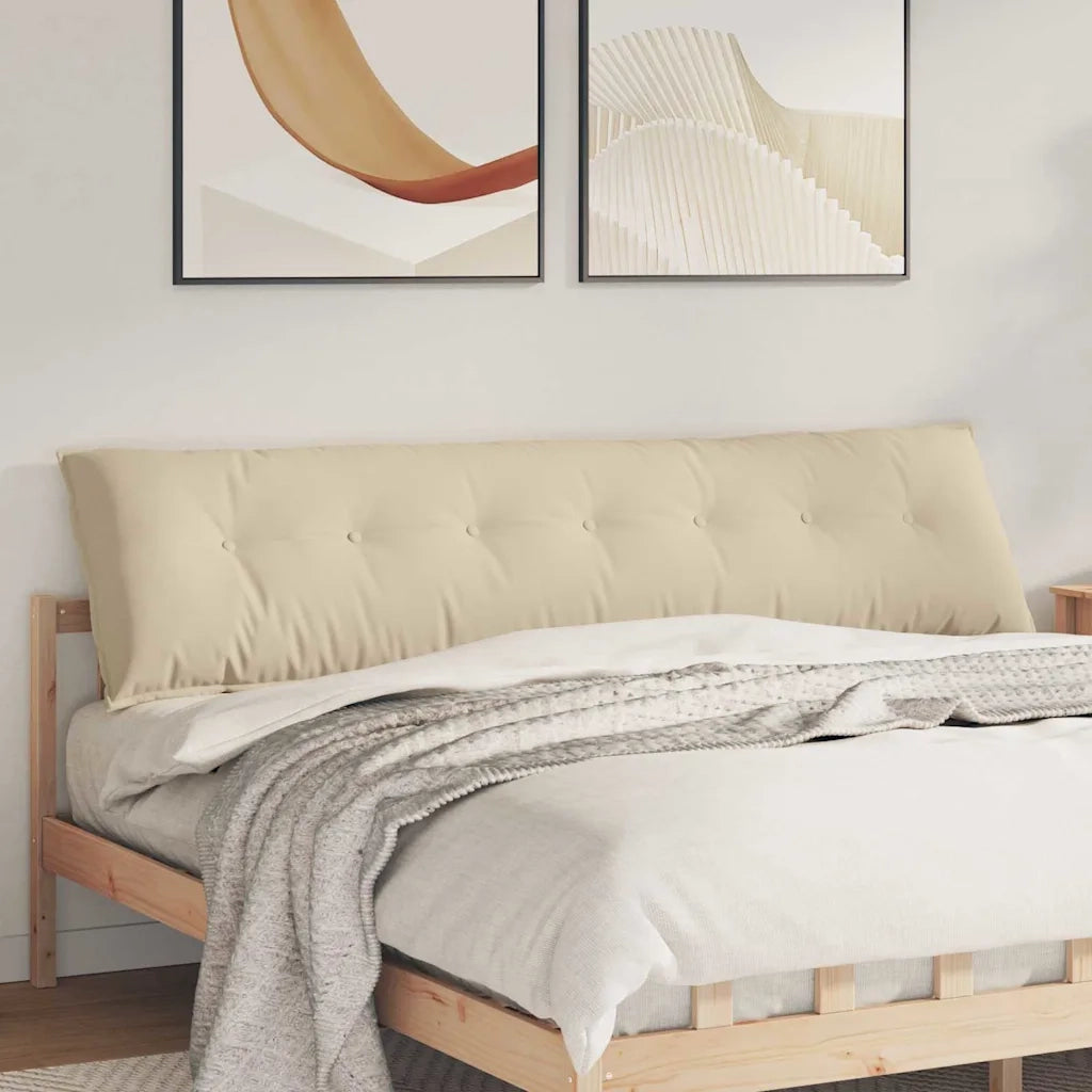 Cuscino per Schiena Crema 200 x 50 cm Tessuto in Microfibra 42014992