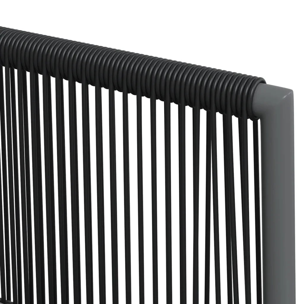 Set Pranzo Giardino 5 pz con Cuscini Polyrattan e Acciaio Nero 3187066