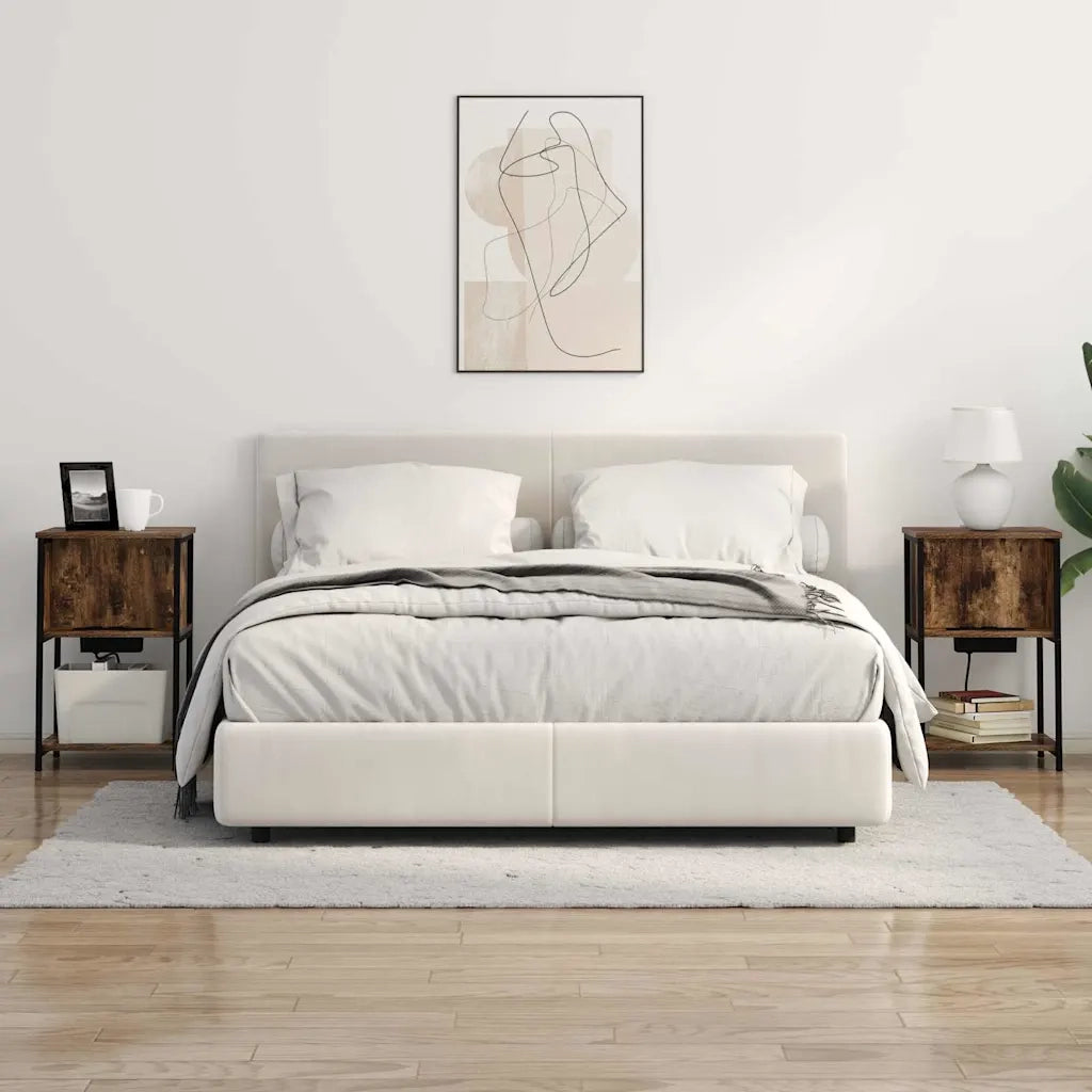Set di 2 Comodini | Armadio da Notte | Mobiletto da notte Rovere fum¨¦ 38 x 31 x 61 cm