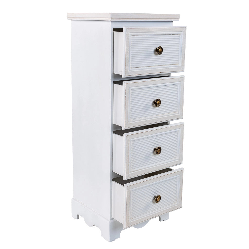 Cassettiera in legno bianco 31x26x80h