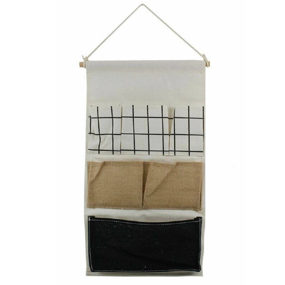 Trade Shop - Porta Oggetti Organizer Appendere 6 Tasche Tessuto Bagno Camera Multiuso 10479 -