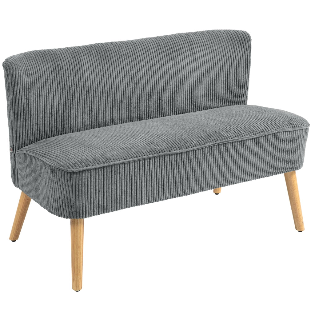 Divano 2 posti in velluto grigio ¨C Xylo ¨C 117x56.5x77 cm