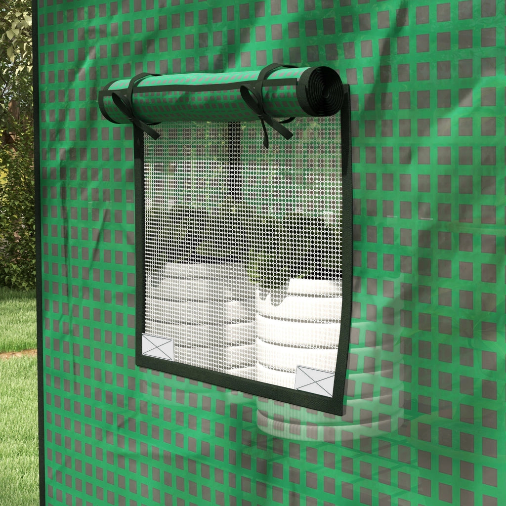Serra da Giardino ¨C Minimal ¨C Verde 140x73x190 cm con Finestra e Porta a Zip Anti-UV