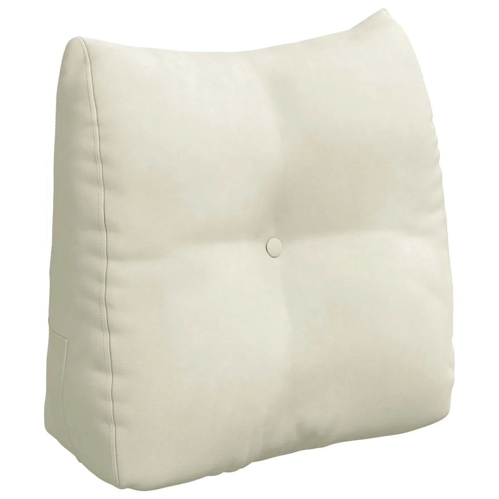 Cuscino per Schiena Crema 45 x 24 x 50 cm Velluto 42014380