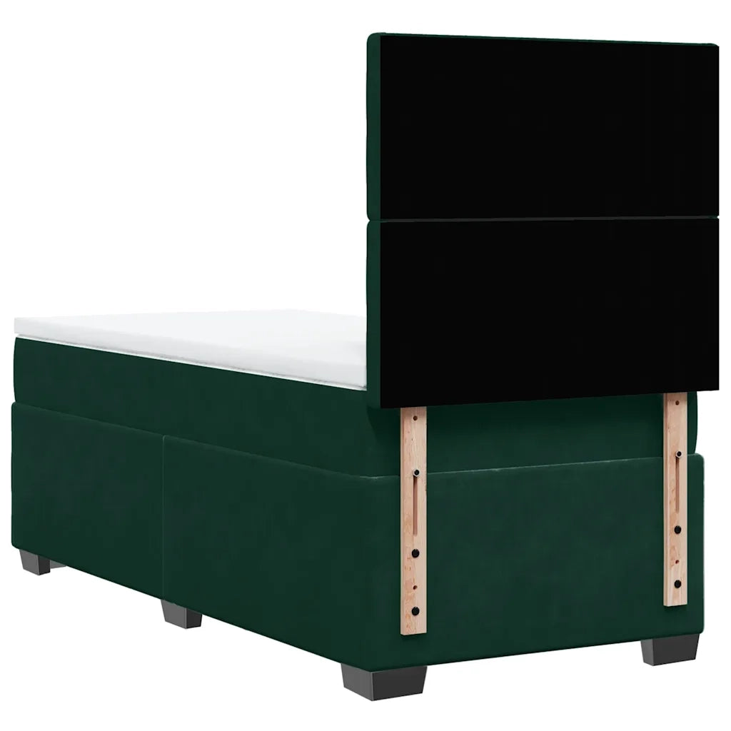 Giroletto a Molle con Materasso Verde Scuro 90x190 cm Velluto 3290801