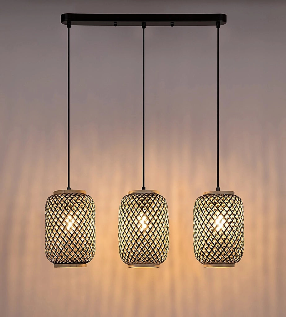Lampada sospensione Adalla Rabalux 3xE27 nero rattan