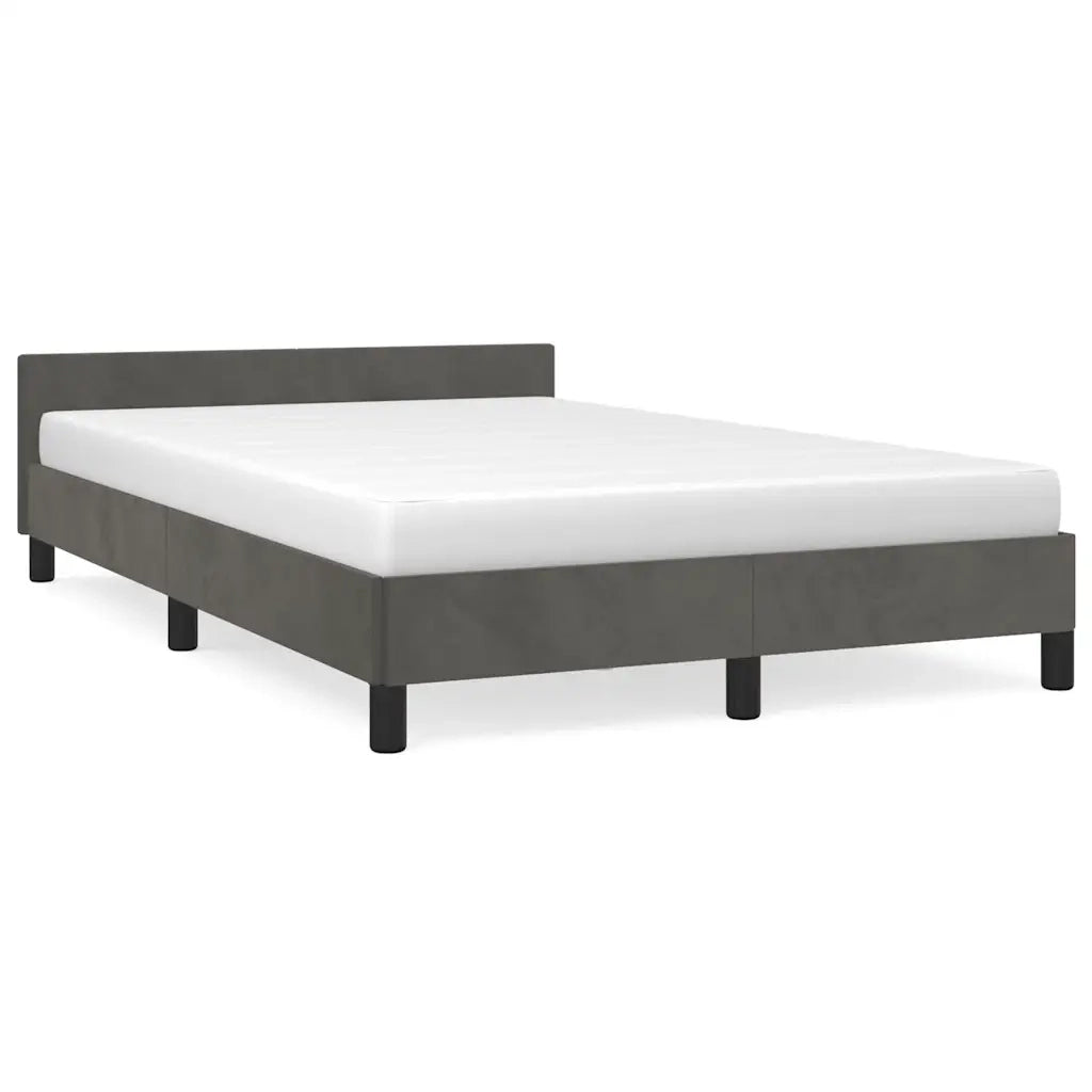 Letto matrimoniale | Letto per adulti | Giroletto senza Materasso Grigio Scuro 120x200 cm Velluto