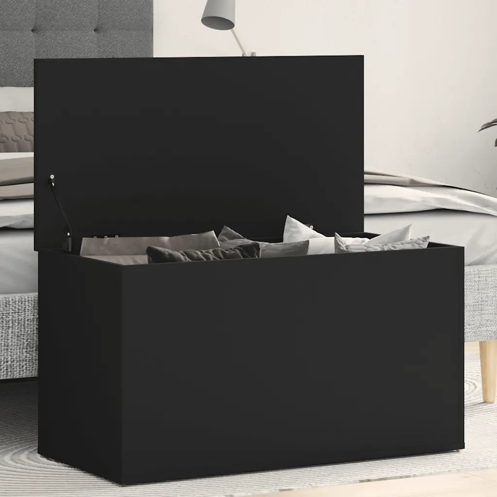 Cassapanca Nera 84x42x46 cm in Legno Ingegnerizzato cod mxl 51908