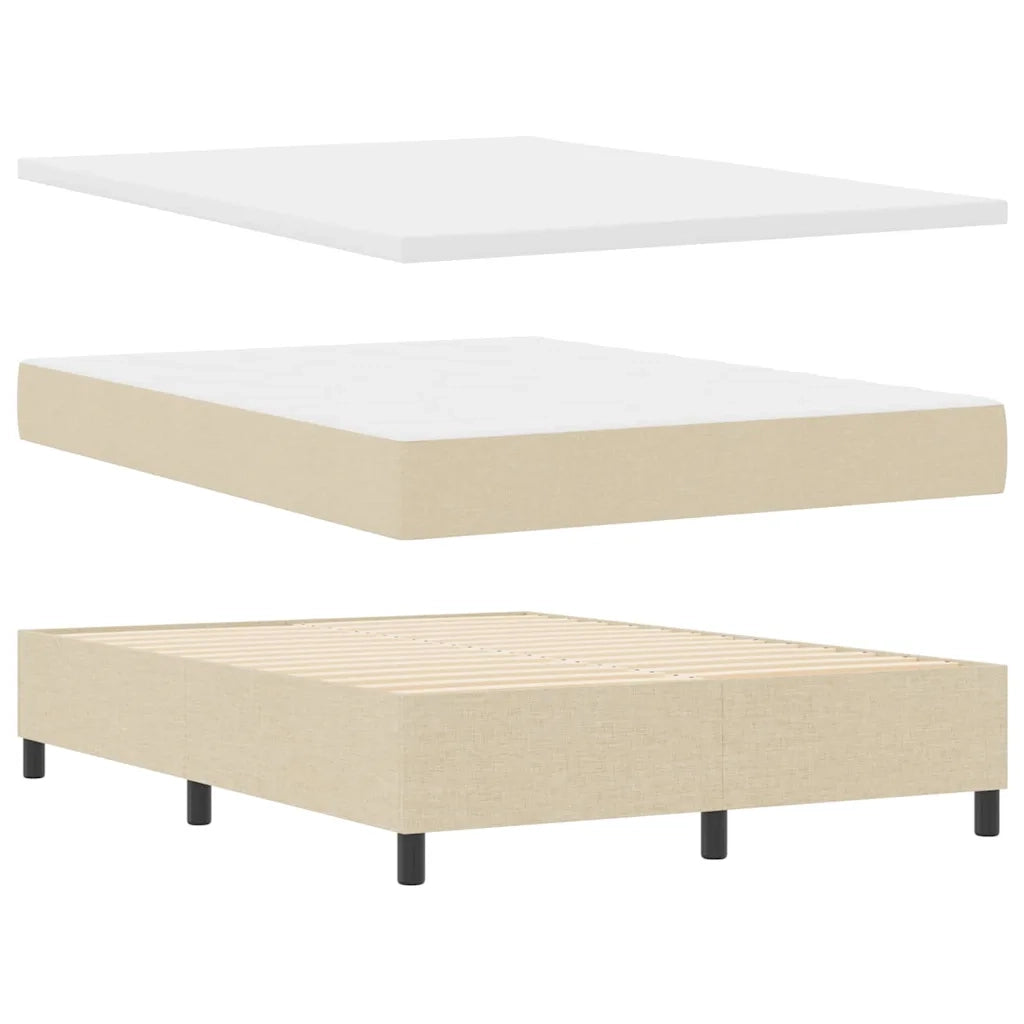 Letto a molle con materasso con led Crema 140 x 200 cm Tessuto