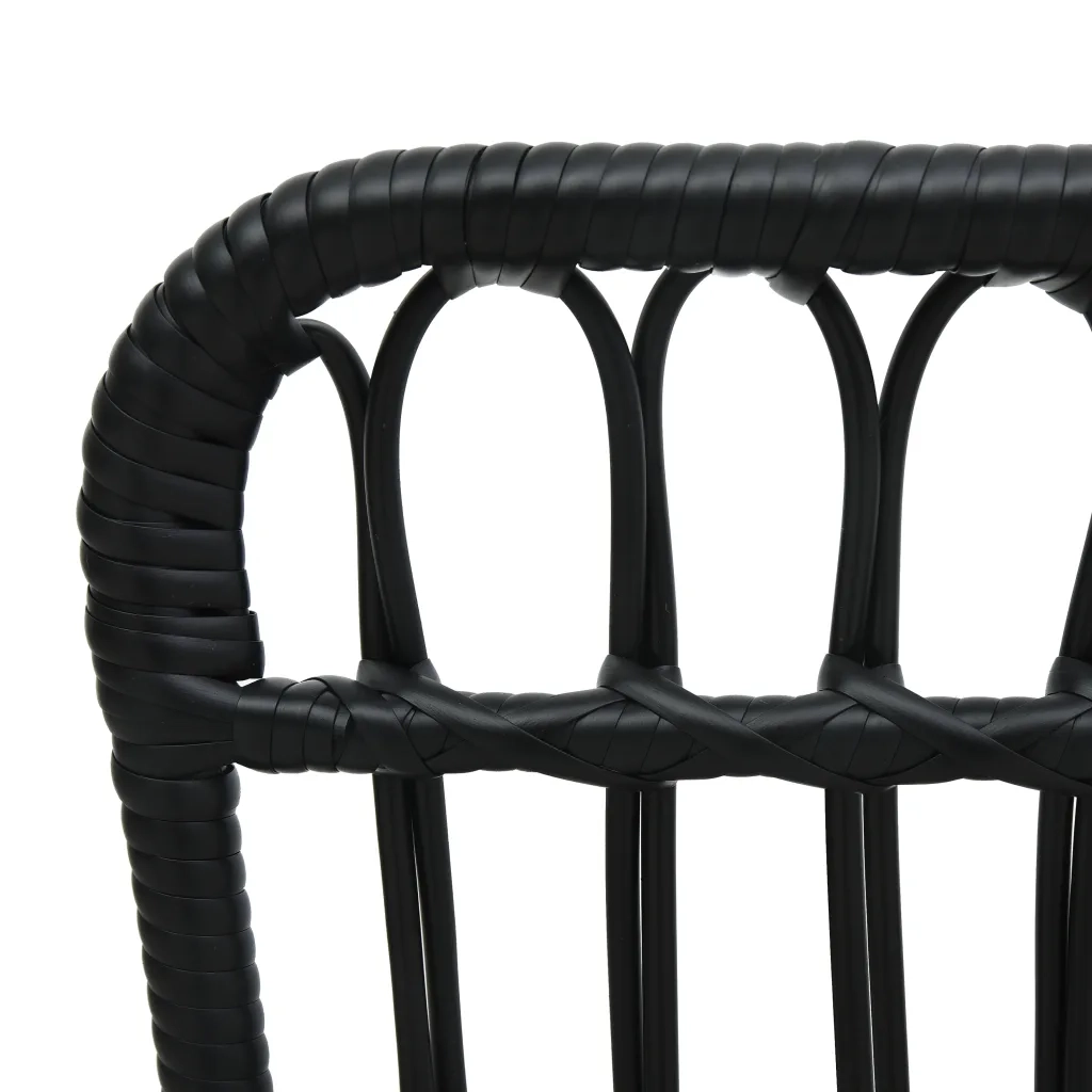 Sedia da Giardino | Sedie da Esterno in Polyrattan Nera